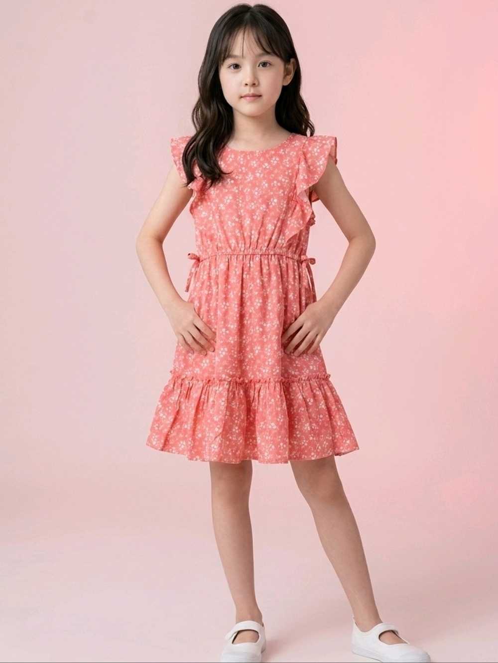 NWT Thereabouts shell pink floral dress ~sz XS (6/6X)